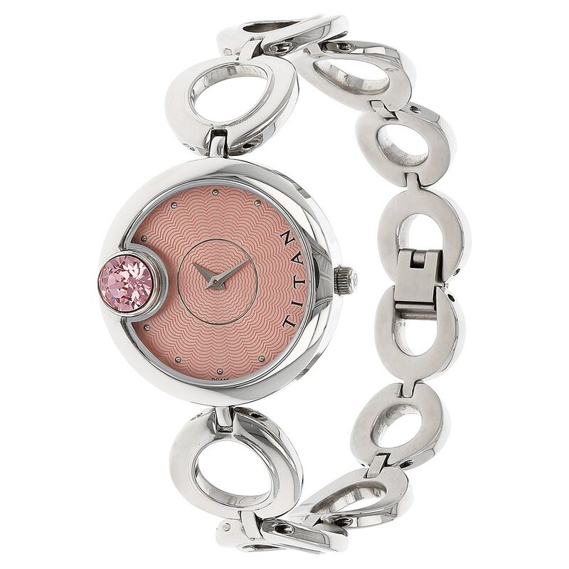 Titan Quartz Analog Pink Dial Metal Strap Watch for Women - image number 1