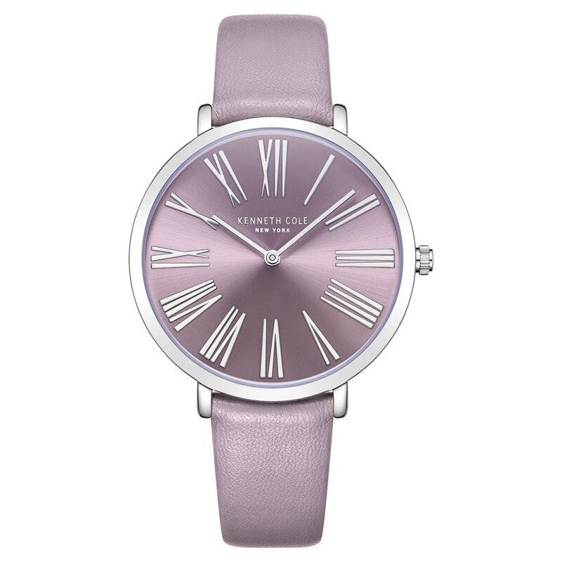 Kenneth Cole Quartz Analog Purple Dial Purple Leather Strap Watch for Women
