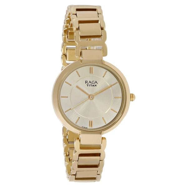 Titan Raga Viva Champagne Dial Women Watch With Metal Strap - image number 1