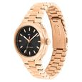 Tommy Hilfiger Quartz Analog Black Dial Rose Gold Stainless Steel Strap Watch For Men - image number 1