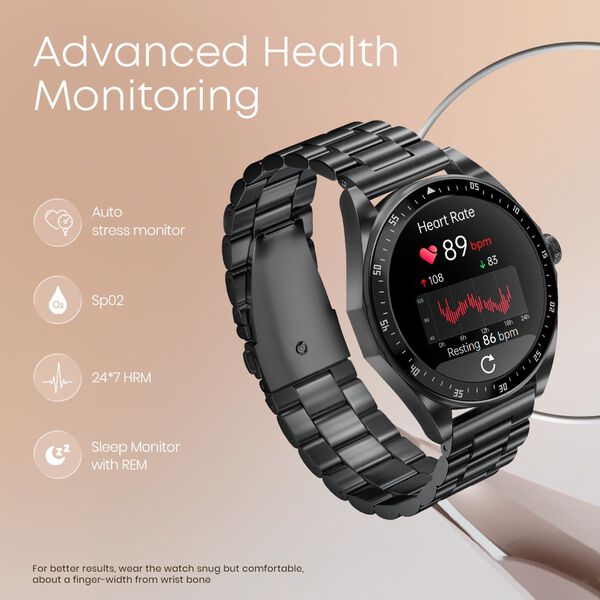 Fastrack Radiant FX1 Luxury Metal Smartwatch with 3.6 cm AMOLED Display, SingleSync BT Calling, Functional Crown - Steel - image number 5
