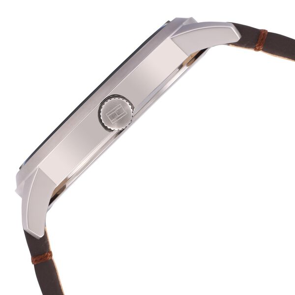 Tommy Hilfiger Quartz Analog with Date Silver Dial Leather Strap Watch for Men - image number 3