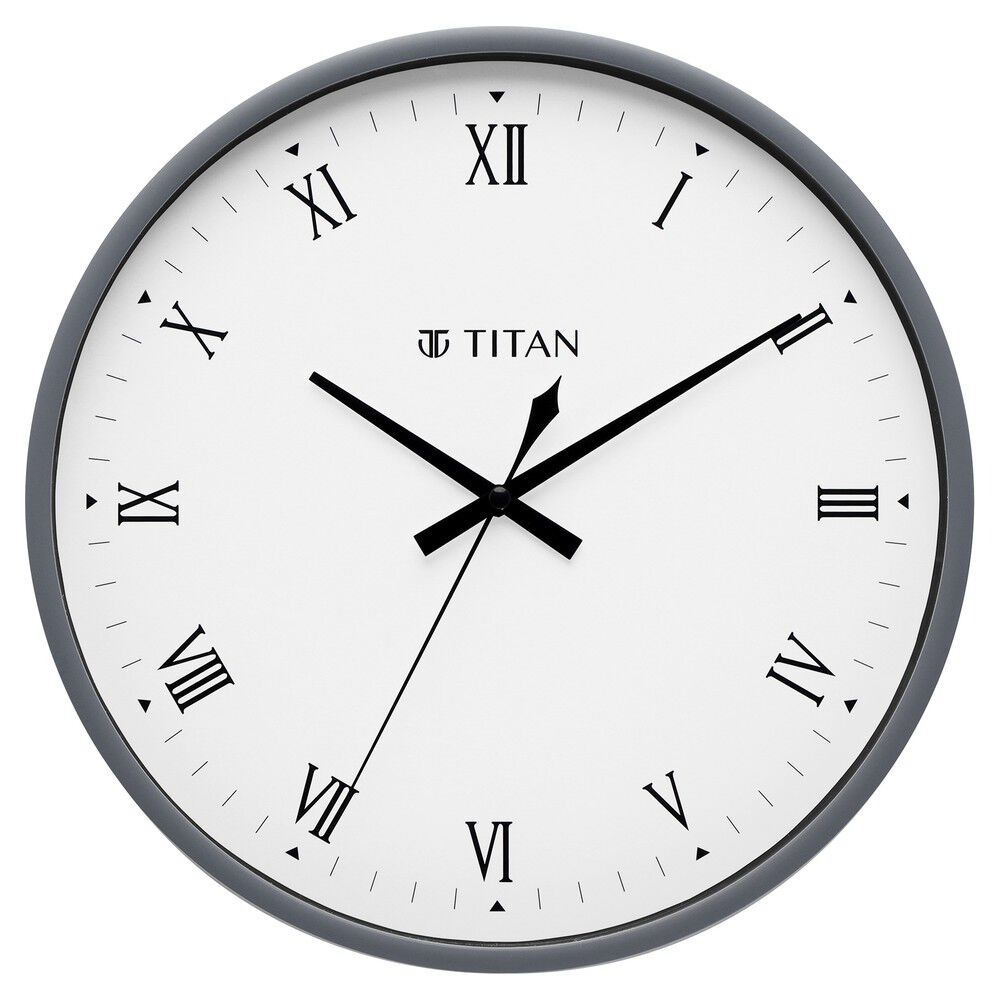 Buy Online Titan 29.5 cm White Wall Clock Silent Sweep Technology for Tranquil Living nsw0043pa05a Titan