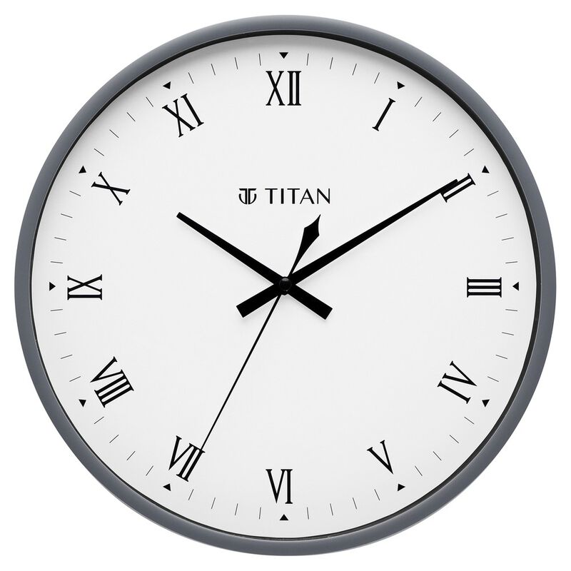 Buy Online Titan 29.5 cm White Wall Clock Silent Sweep Technology for Tranquil Living