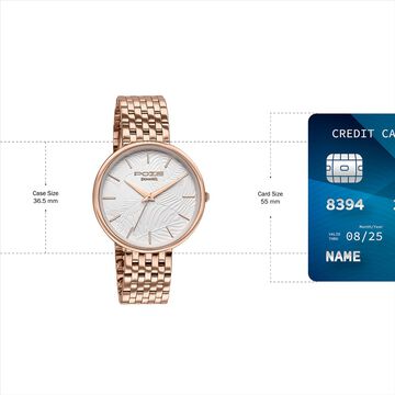 Sonata Poze Quartz Analog White Dial Stainless Steel Strap Watch For Women
