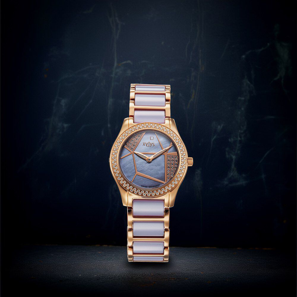 Buy Online Xylys Swiss Analog Shimmer Swiss Steel & Ceramic Mother