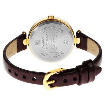 Sonata Gold Edit Champagne Dial Women Watch With Leather Strap