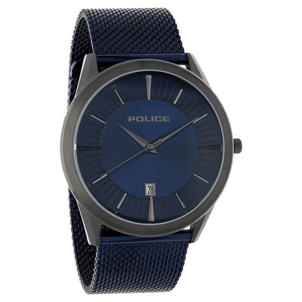 Police Quartz Analog with Date Blue Dial Metal Strap Watch for Men - image number 1
