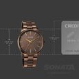 Sonata Traditional Essentials Quartz Analog Brown Dial Brown Metal Strap Watch For Men - image number 3