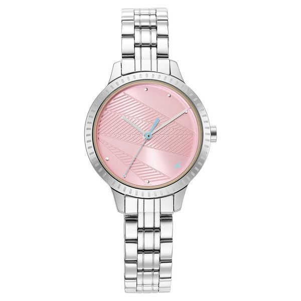 Fastrack Stunners Quartz Analog Pink Dial Metal Strap Watch for Girls - image number 2