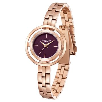 Kenneth Cole Quartz Analog Purple Dial Stainless Steel Strap Watch for Women