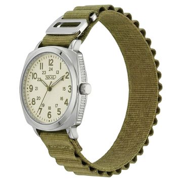 Zoop Metal Analog Watch with Olive Green Alpine Strap for Boys Girls Kids from House of Titan