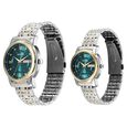 Sonata Perfect Pairs Quartz Analog Teal Dial Two Toned Metal Strap Watch For Couple - image number 1