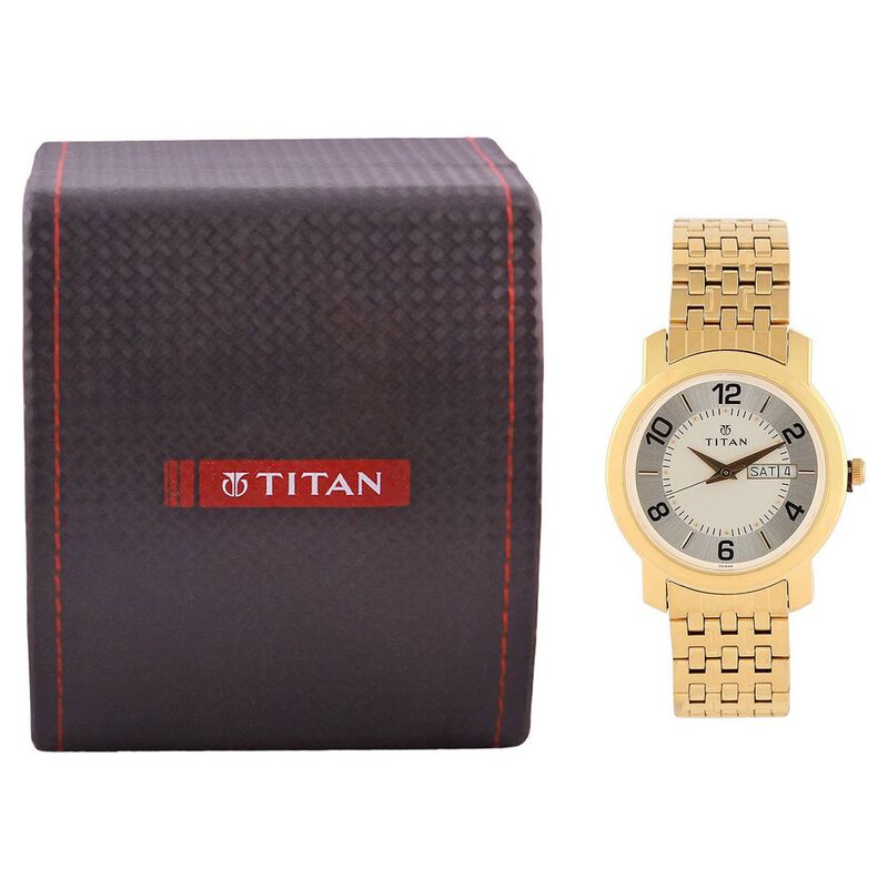 Titan Quartz Analog with Day and Date Silver Dial Watch for Men - image number 4