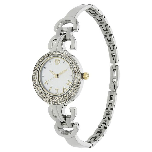 Titan Quartz Analog Silver Dial Stainless Steel Strap Watch for Women - image number 1