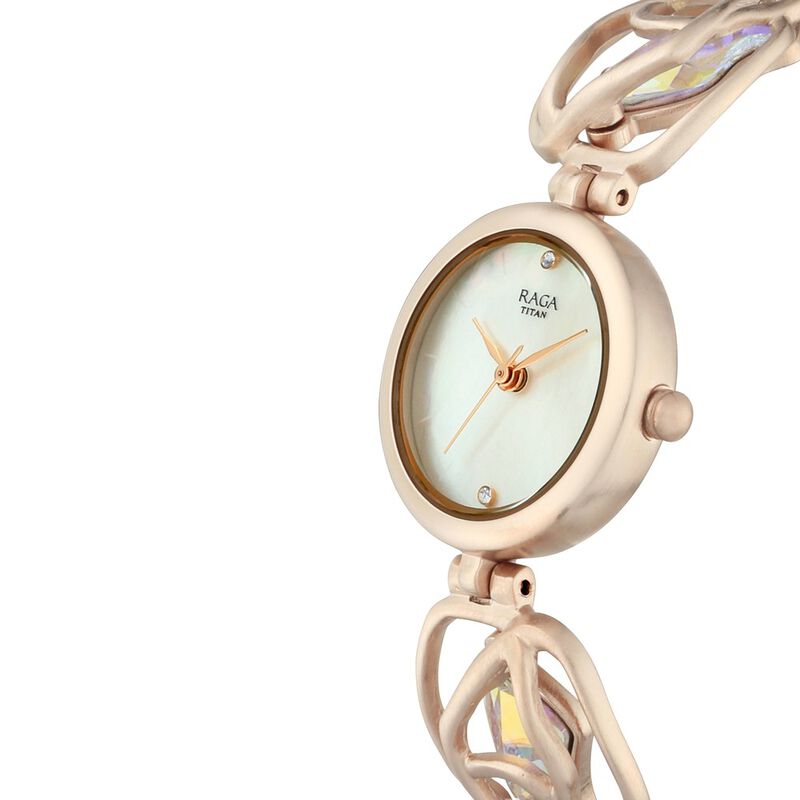 Titan Raga I Am Mother of Pearl Dial Women Watch With Metal Strap - image number 1