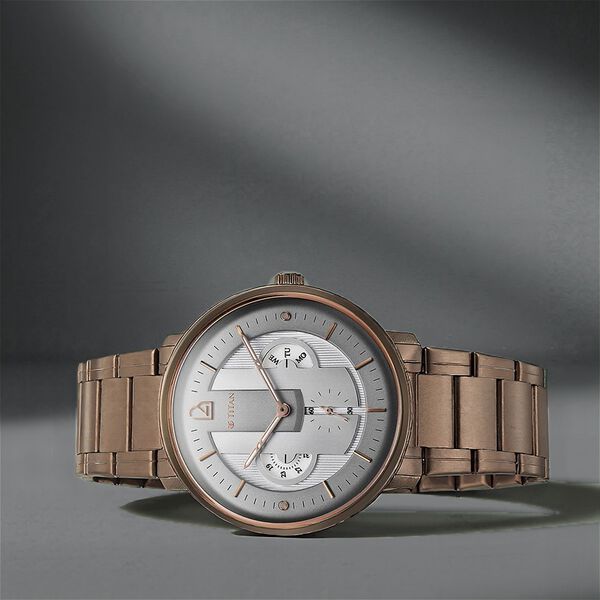 Titan Quartet Grey Dial Quartz Multifunction Stainless Steel Strap watch for Men - image number 0