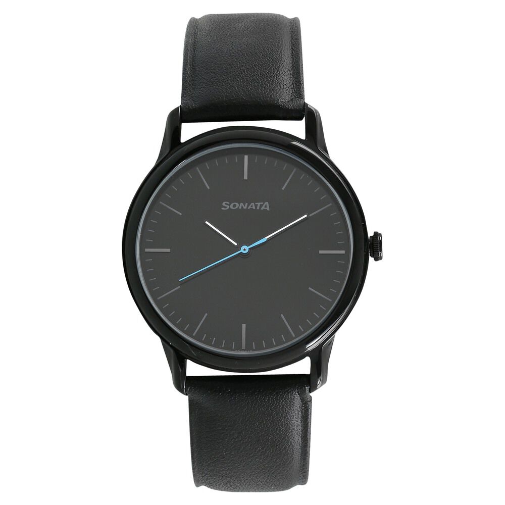 Sonata black strap store watch