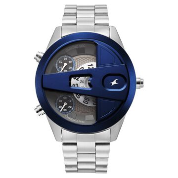 Fastrack Overdrive Chronograph Micromotor White Dial Silver Stainless Steel Strap Watch For Guys