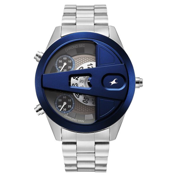 Fastrack Overdrive Chronograph Micromotor White Dial Silver Stainless Steel Strap Watch For Guys - image number 0