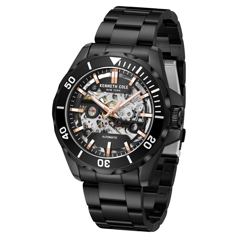 Buy Online Kenneth Cole Automatic Black Dial With Black Stainless Steel Strap Watch For Men kcwgy0046002mn Titan