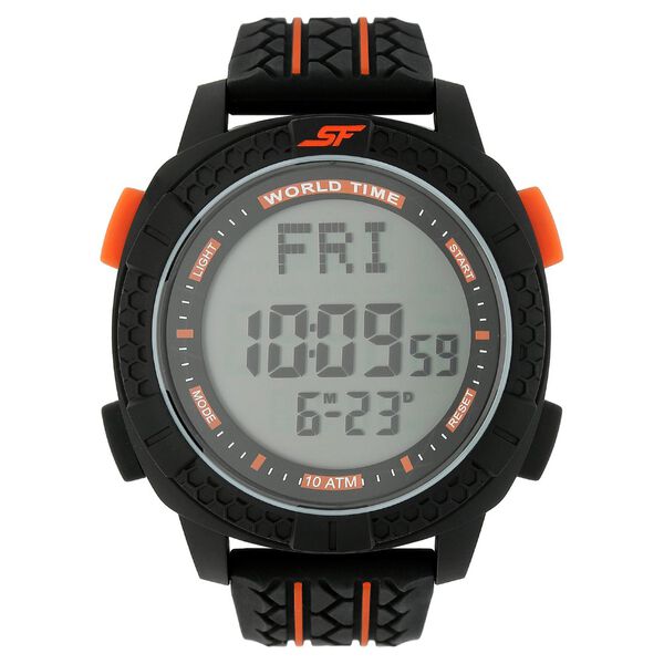 SF Carbon Series Digital Dial Unisex Watch With Plastic Strap - image number 0
