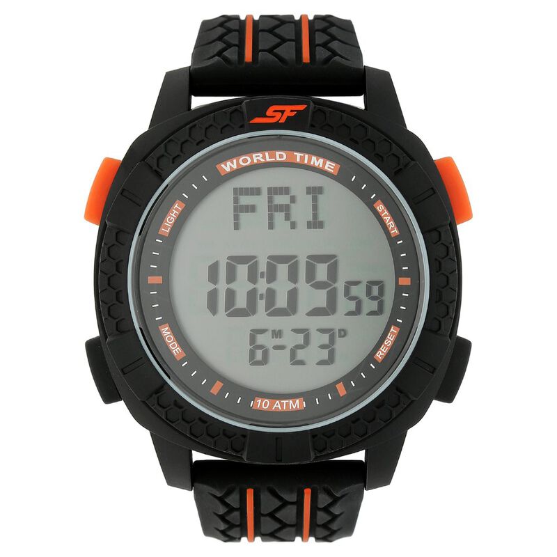 SF Carbon Series Digital Dial Unisex Watch With Plastic Strap