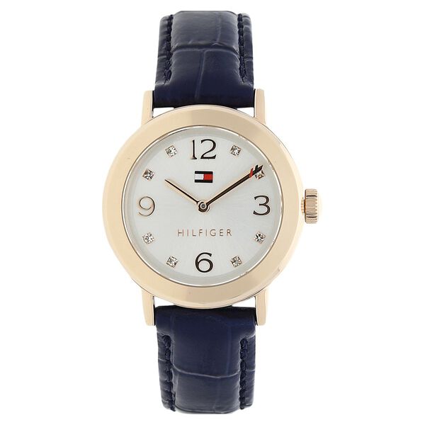 Tommy Hilfiger Quartz Analog Silver Dial Leather Strap Watch for Women - image number 0