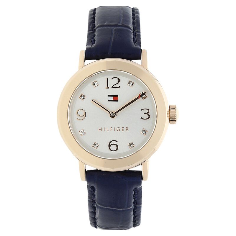 Tommy Hilfiger Quartz Analog Silver Dial Leather Strap Watch for Women