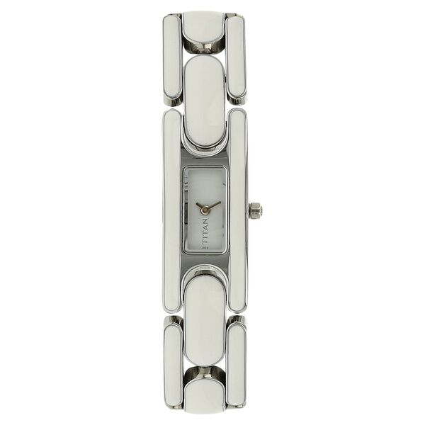 Titan Quartz Analog White Dial Metal Strap Watch for Women - image number 0