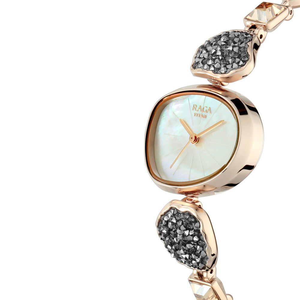 Buy Online Titan Raga I Am Mother of Pearl Dial Women Watch With Metal Strap nm95093wm02 Titan