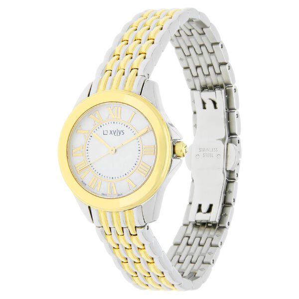 Xylys Swiss Analog Two Toned Stainless Steel Strap and Mother of Pearl Dial Watch For Women - image number 1