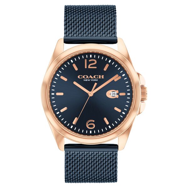Coach Quartz Analog Blue Dial Stainless Steel Strap Watch for Men - image number 0