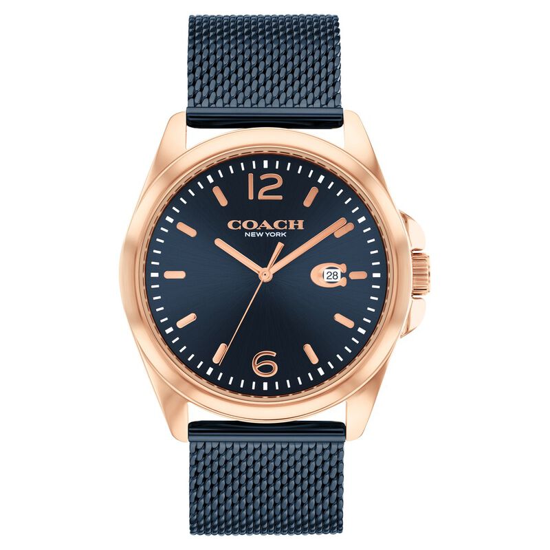 Coach Quartz Analog Blue Dial Stainless Steel Strap Watch for Men