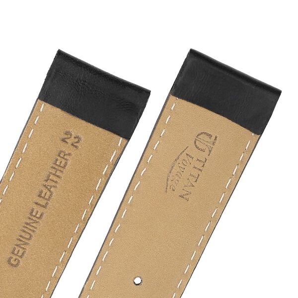 22 mm Black Genuine Leather Straps for Men - image number 4