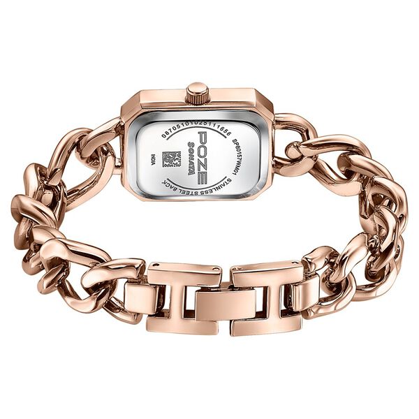 Poze By Sonata Quartz Analog Rose Gold Dial Rose Gold Metal Strap Watch For Women - image number 6