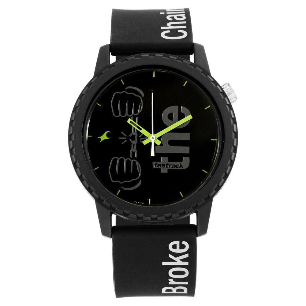 Fastrack Lockdown Quartz Analog Black Dial Silicone Strap Unisex Watch