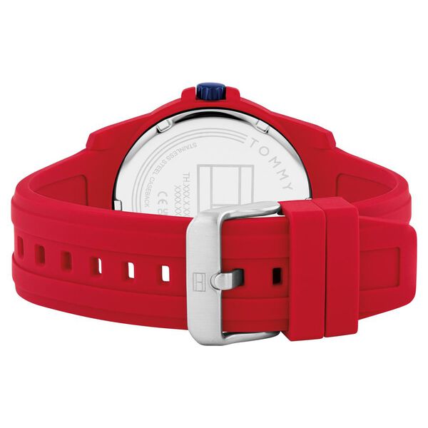 Tommy Hilfiger Quartz Analog Red Silicone Strap for Men - image number 2