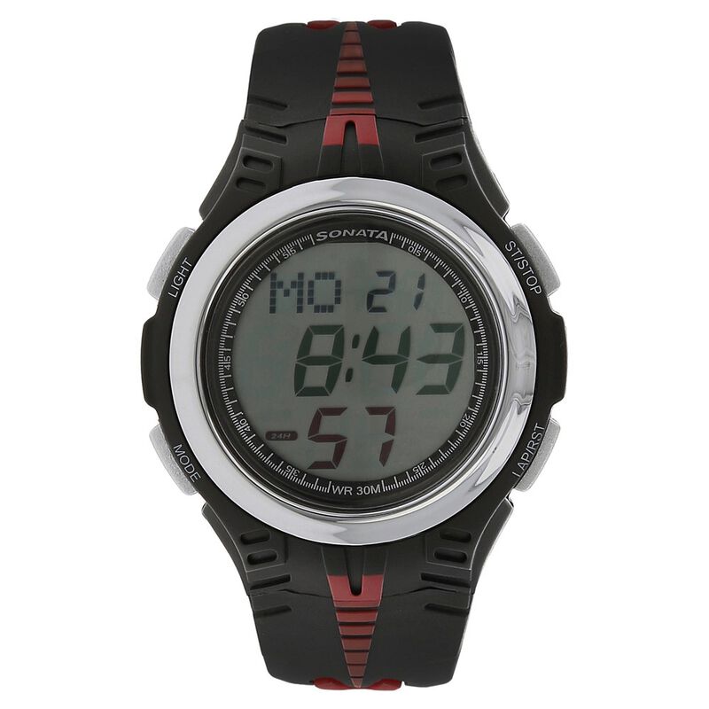 SF Digital Dial Black Plastic Strap Watch for Men