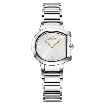 Aigner Quartz Analog Silver Dial Silver Stainless Steel Strap Watch For Women