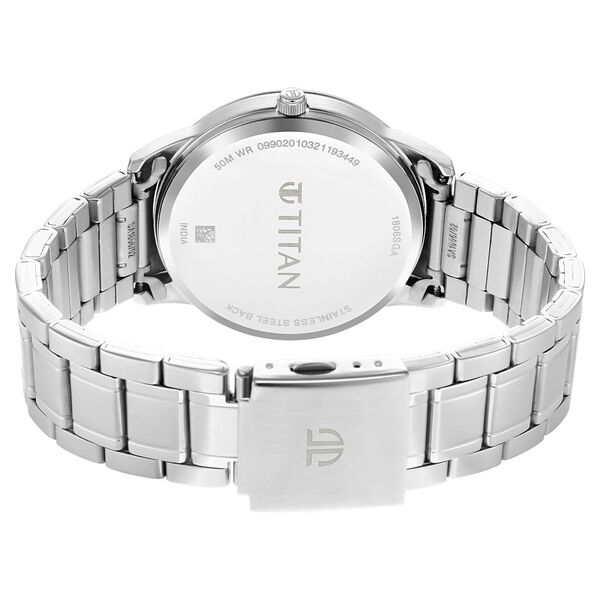 Titan Minimals Quartz Analog with Date Black Dial Silver Metal Strap Watch For Men - image number 4