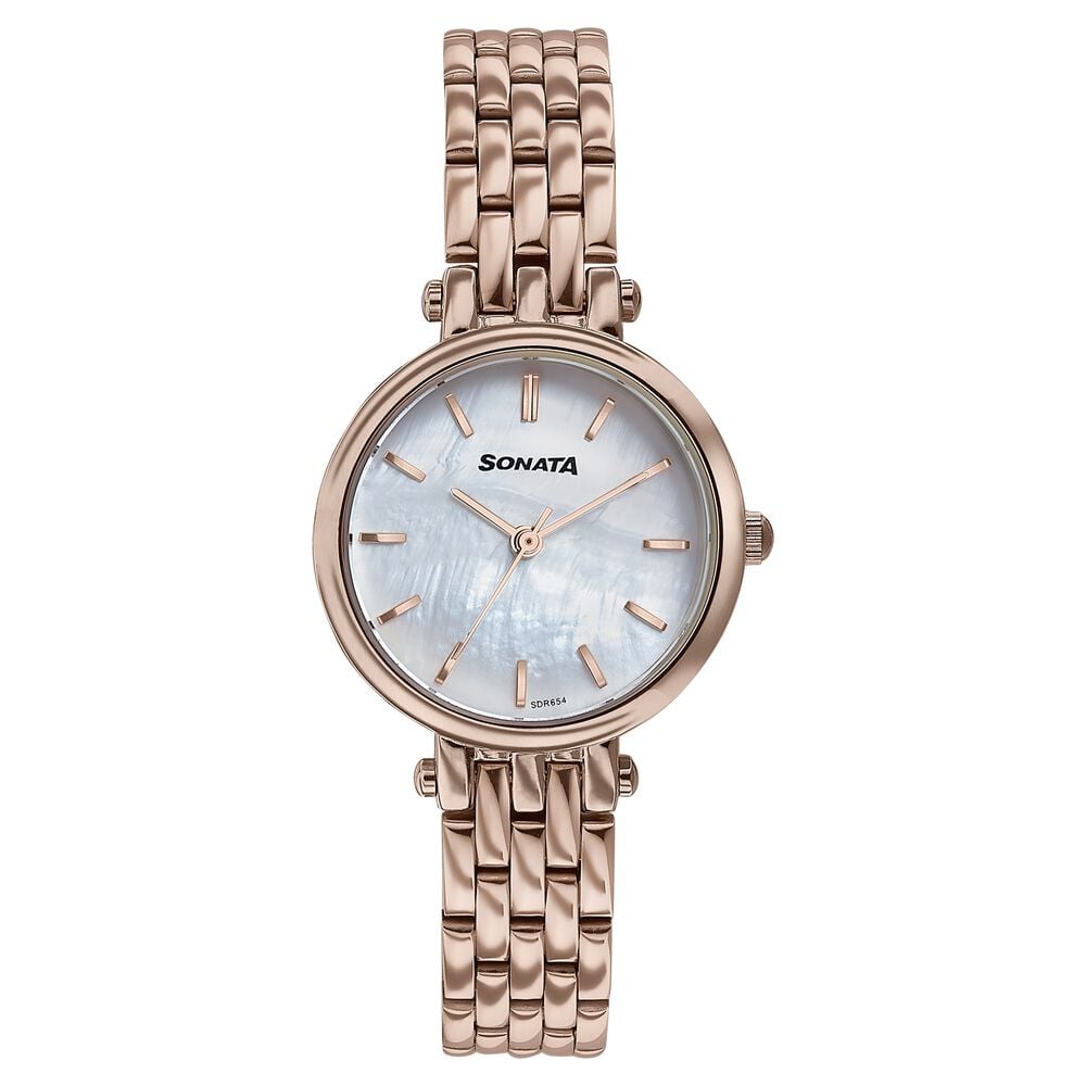 Sonata Wedding Edit Quartz Analog Off White Dial Stainless Steel Strap Watch For Women-picture-11
