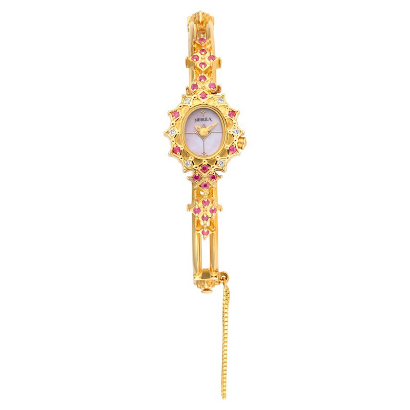 Nebula Quartz Analog Mother of Pearl Dial 18 Karat Gold Strap Watch for Women - image number 1