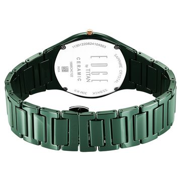 Titan Edge Bicolour Quartz Analog Green Dial And Green Ceramic Strap Watch For Men
