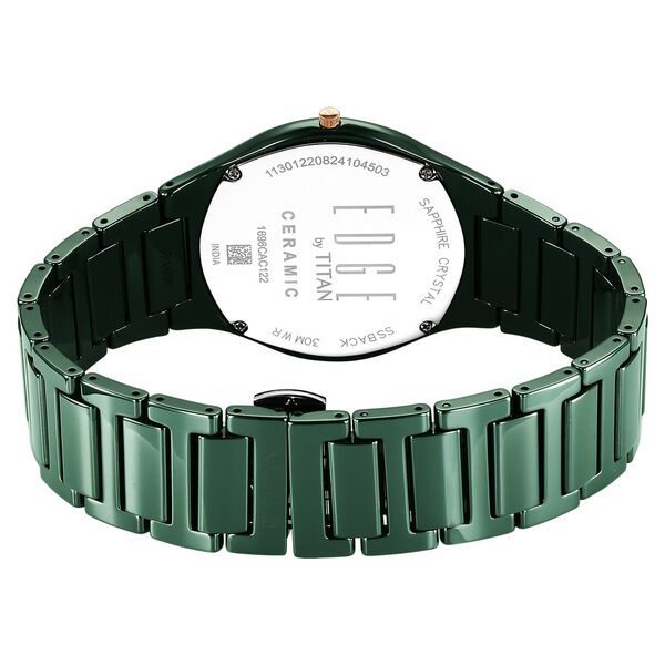 Titan Edge Bicolour Quartz Analog Green Dial And Green Ceramic Strap Watch For Men - image number 4