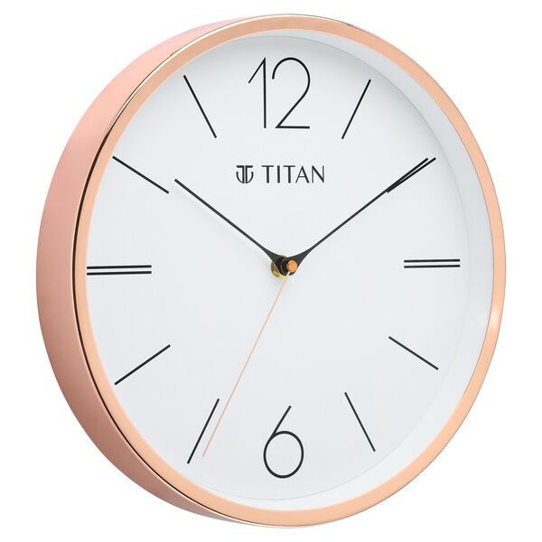 Titan Metallic Wall Clock White Dial Silent Sweep Technology with size 30 cm x 30 cm (Medium) - image number 2