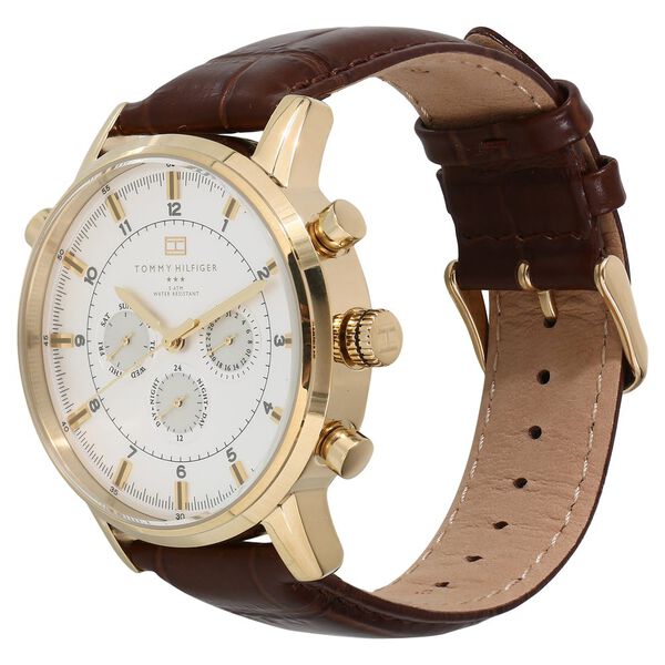 Tommy Hilfiger Quartz Analog Silver Dial Leather Strap Watch for Men - image number 1