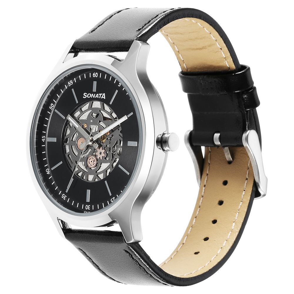 Sonata black dial watch on sale