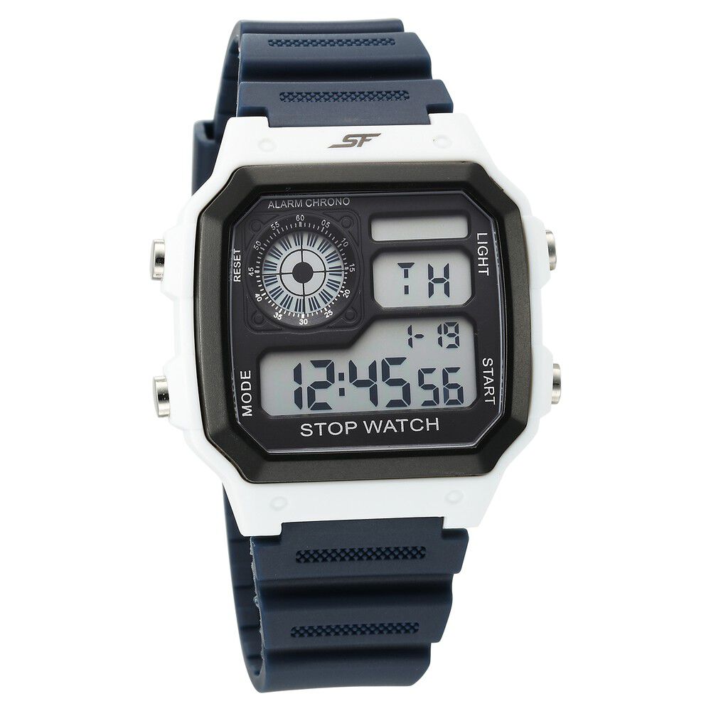 SF Hexa Digital Dial Unisex Watch With Polyurethane Strap