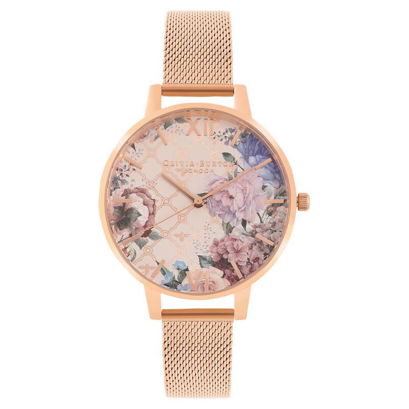 Olivia Burton Quartz Analog Multicoloured Dial Stainless Steel Strap Watch for Women